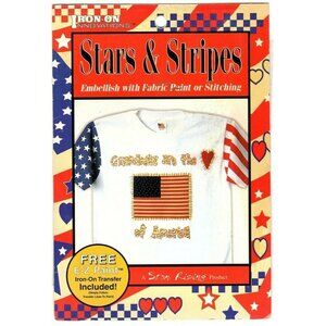Stars & Stripes Iron-On Transfer Decal Kit Grandmas are The Heart of America